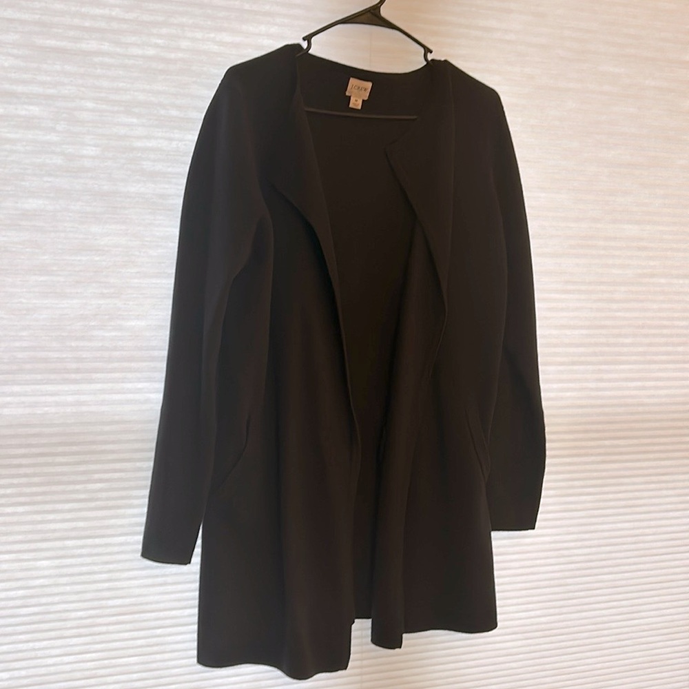 J Crew- like new- long - soft black cardigan